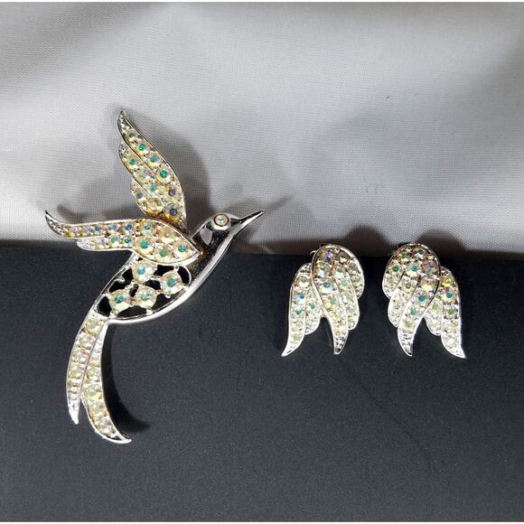 Vintage Sarah Coventry Bird of Paradise Brooch Earrings Set, 1960s - Picture 6 of 10